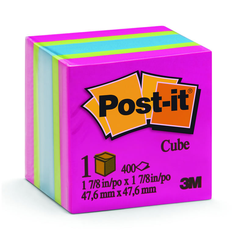 Bloco Adesivo 47x47mm Cubo Ultra 400 Folhas Post-it