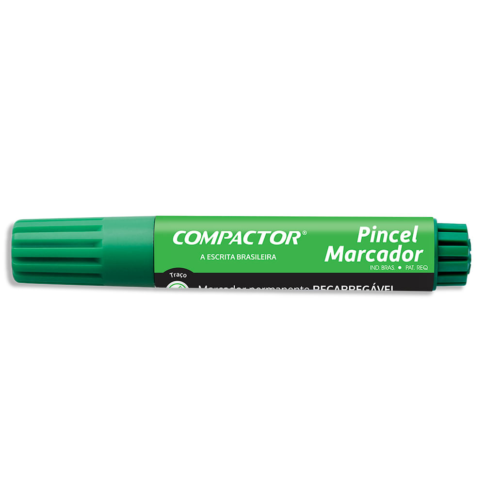 MARCADOR PERMANENTE RECARREGAVEL VERDE COMPACTOR