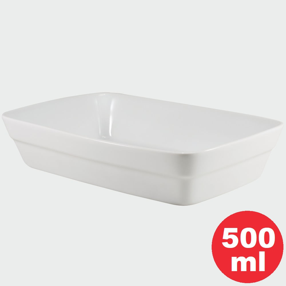 Forma Retangular 17 Porcelana Branca 17cm 18x11 5cm 500ml Linha