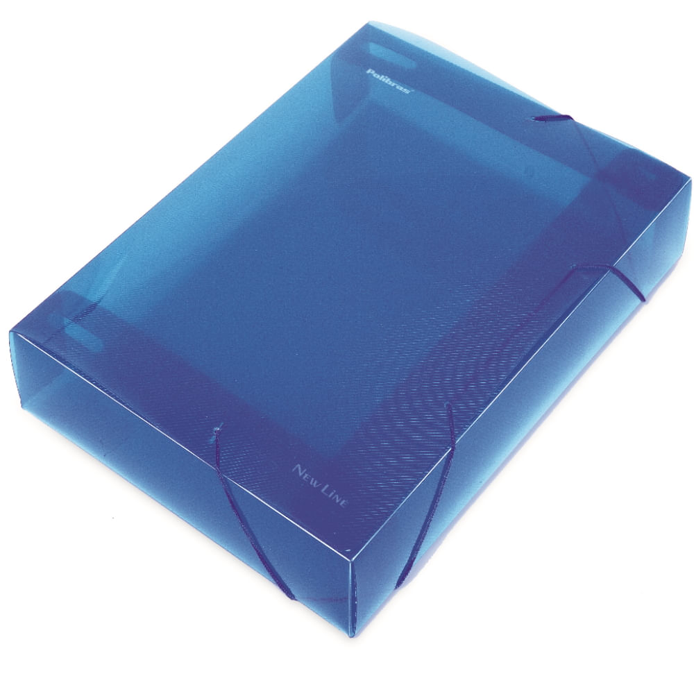 Pasta Escolar com Aba Elástico New Line 55mm 250x55x340mm Azul Castro