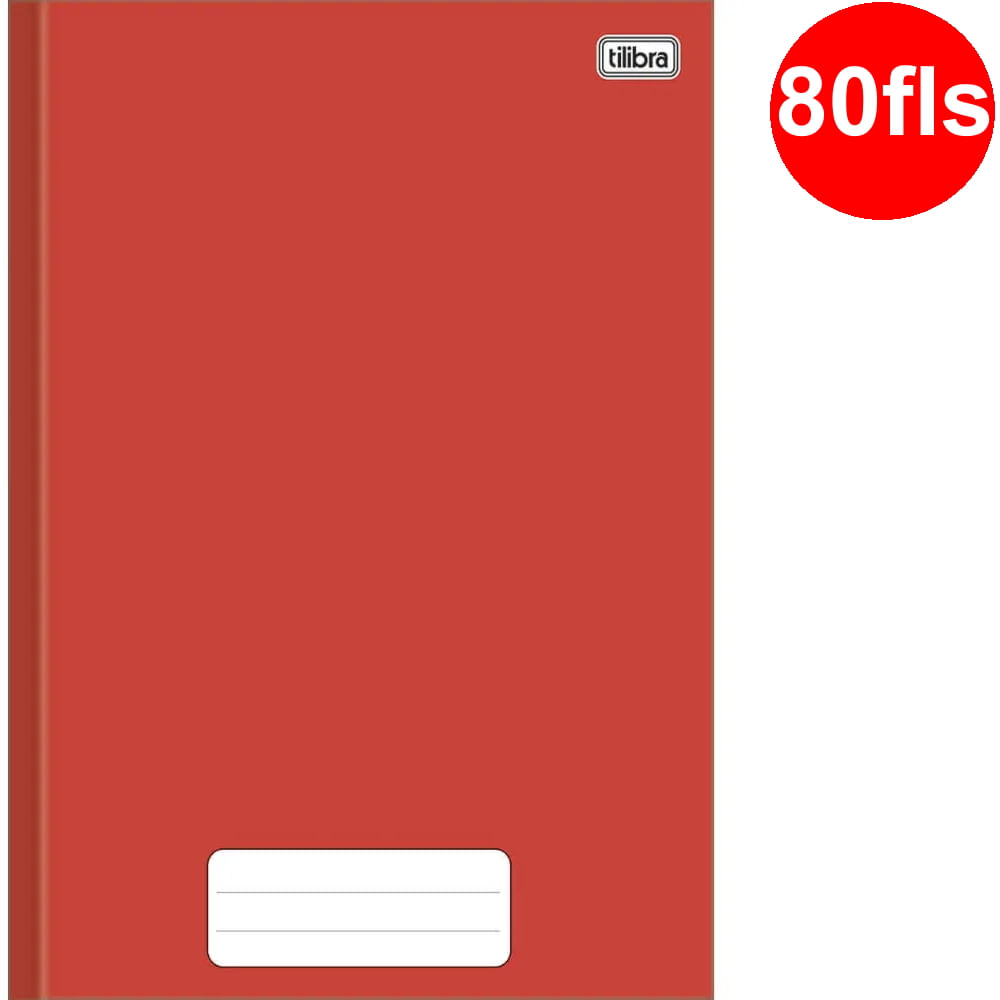 Caderno Brochura Capa Dura 1/4 Pepper Vermelho 80 folhas Unidade-Tilibra