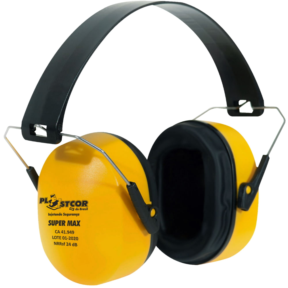 Protetor Auditivo Tipo Concha Super Max cor Amarelo CA 41.949