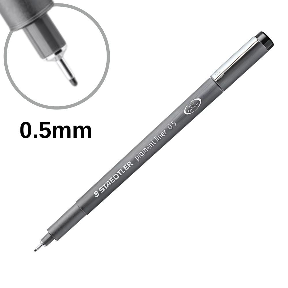 Caneta Nankin Pigment Liner Preta Descartável Staedtler Avulso