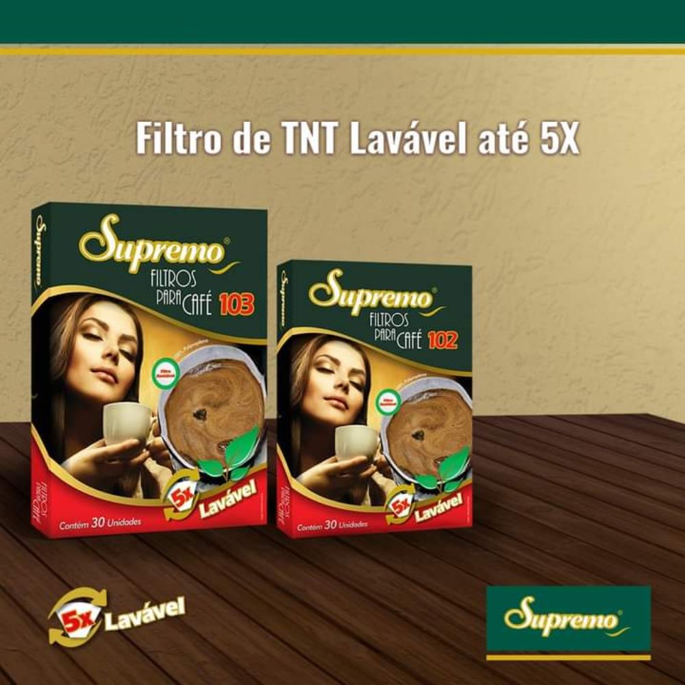 Filtros Para Café Em Tnt 103 Cx30 Supremo Lavável E Reutilizável 5x Castro Naves 0921