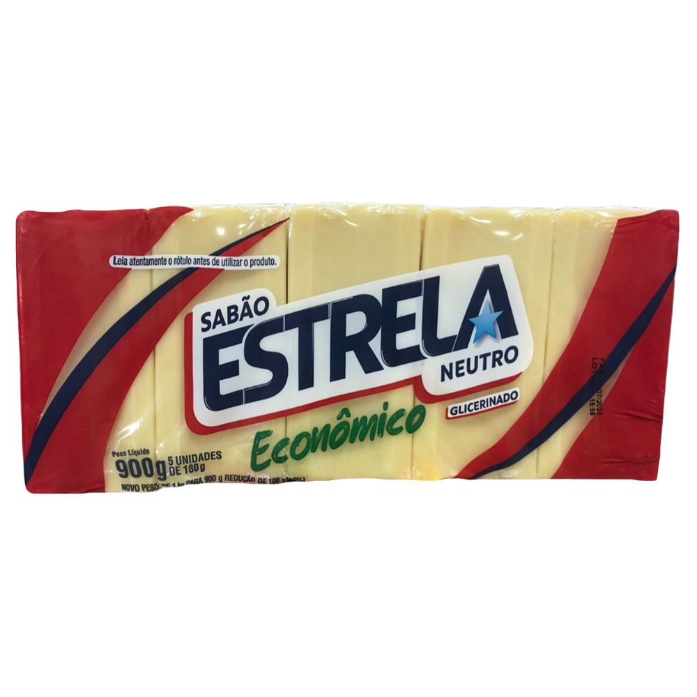 Sabão em Barra Econômico Estrela Pct/ 5x180g