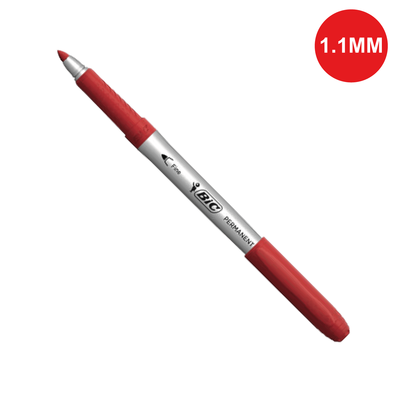 Marcador Permanente BIC Intensity Vermelho Grip Emborrachado Ponta Cônica 1.1mm