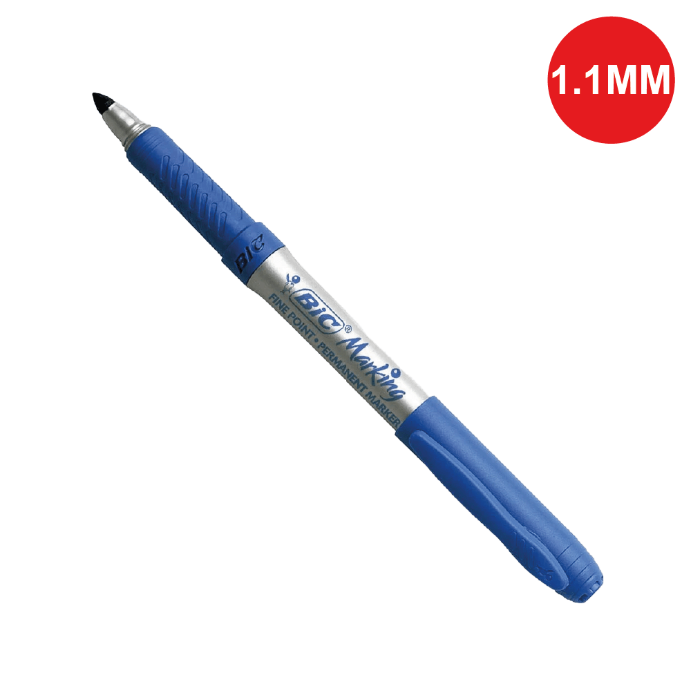 Marcador Permanente BIC Intensity Azul Metálica Grip Emborrachado Ponta Cônica 1.1mm