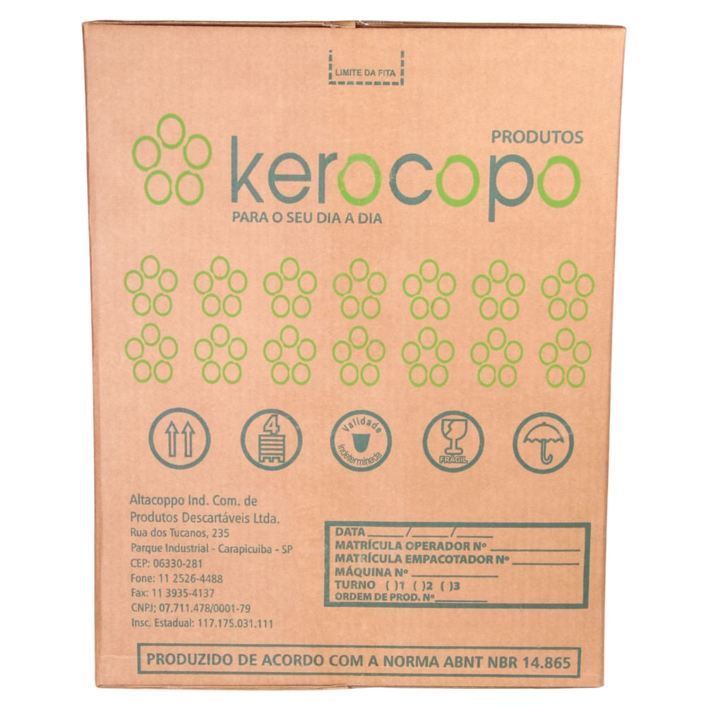 Copo Descartável em PS para Água 180ml Leitoso Kerocopo Cx/ 2.500 copos