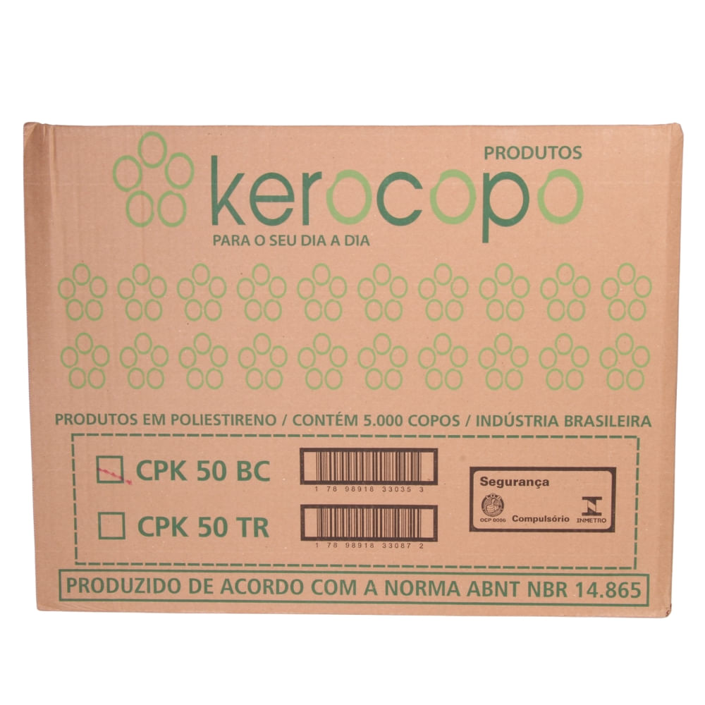 Copo Descartável em PS para Café 50ml Leitoso Kerocopo Cx/ 5.000 copos