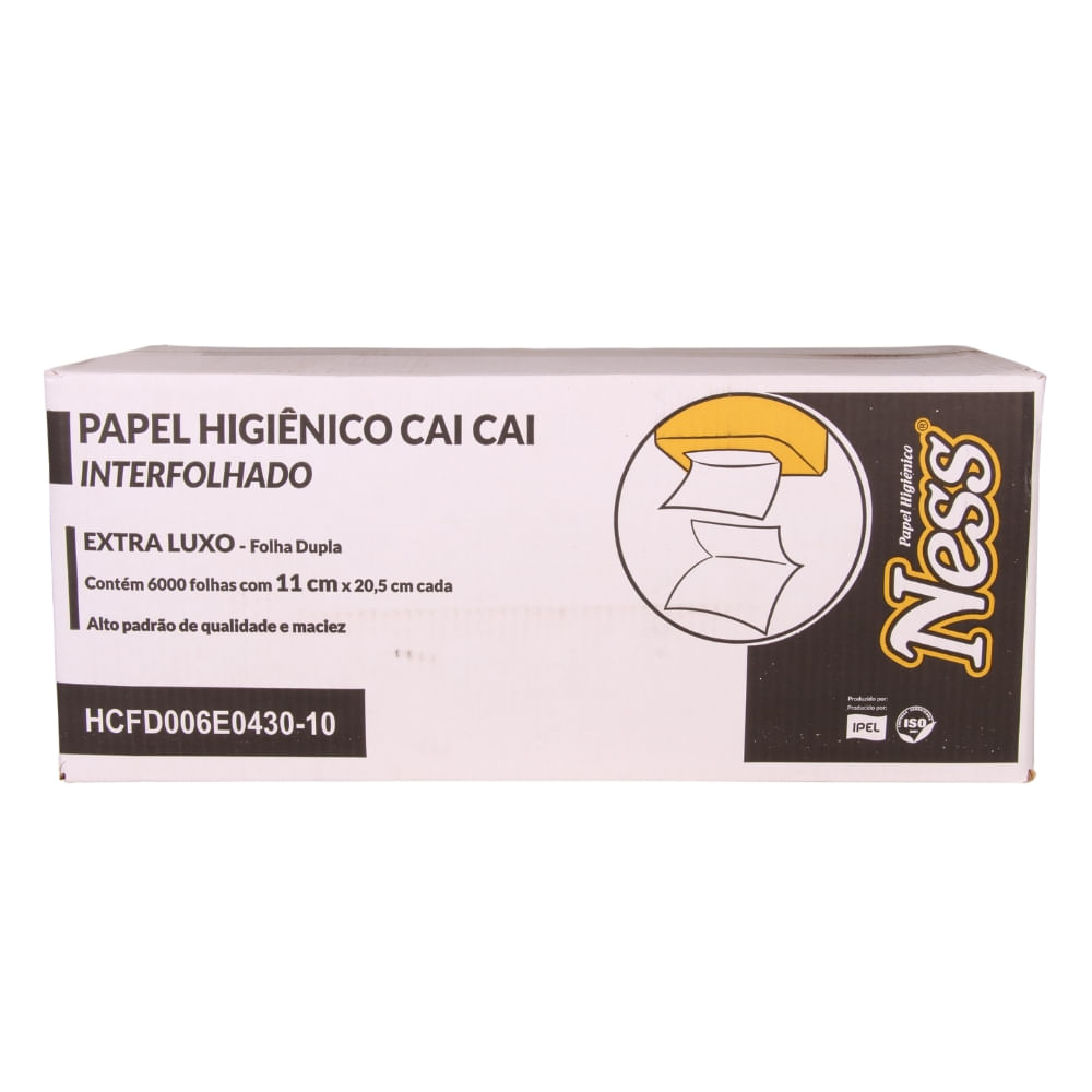 Papel Higiênico Interfolhado Folha Dupla com 6.000un Ness
