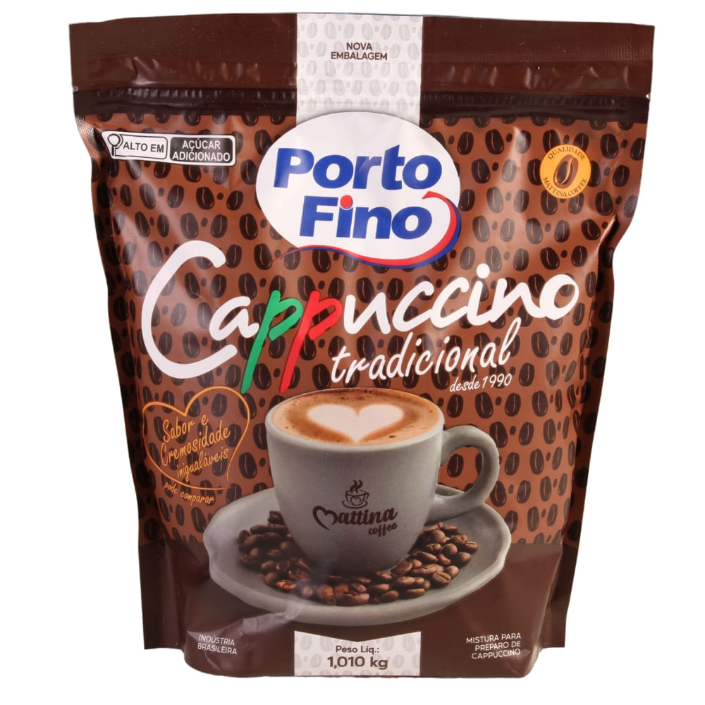 Cappuccino Porto Fino Tradicional Pacote com 1,010 Kg - Um sabor inigualável. Experimente!