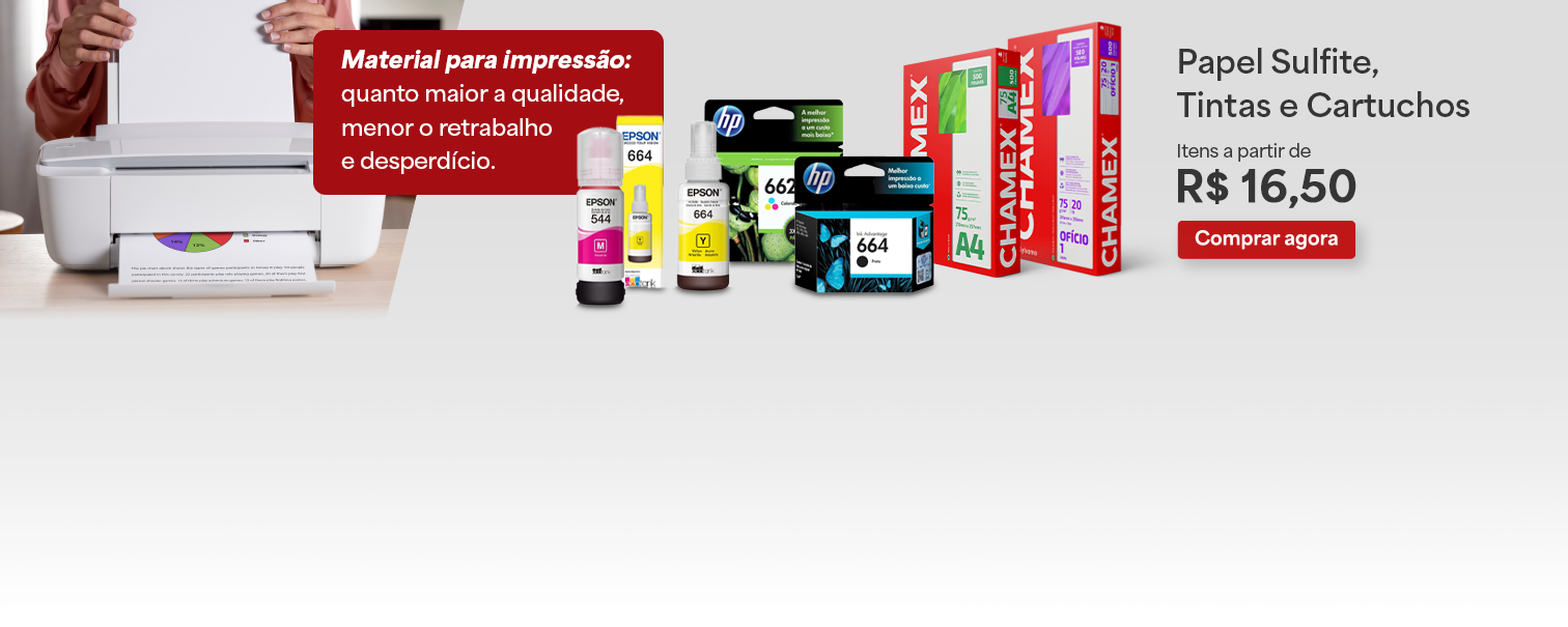 Papel sulfite e cartuchos